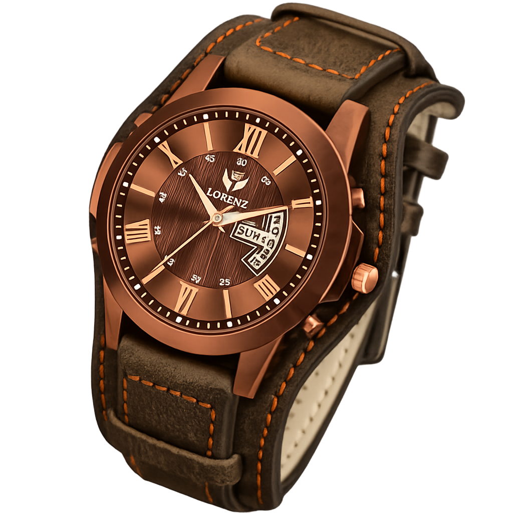 Lorenz Two-in-one detachable bracelet strap day & date watch for Men