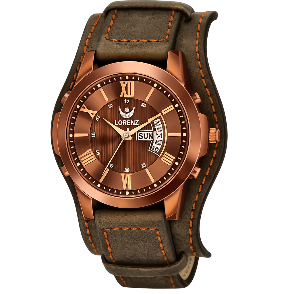 Lorenz Two-in-one detachable bracelet strap day & date watch for Men