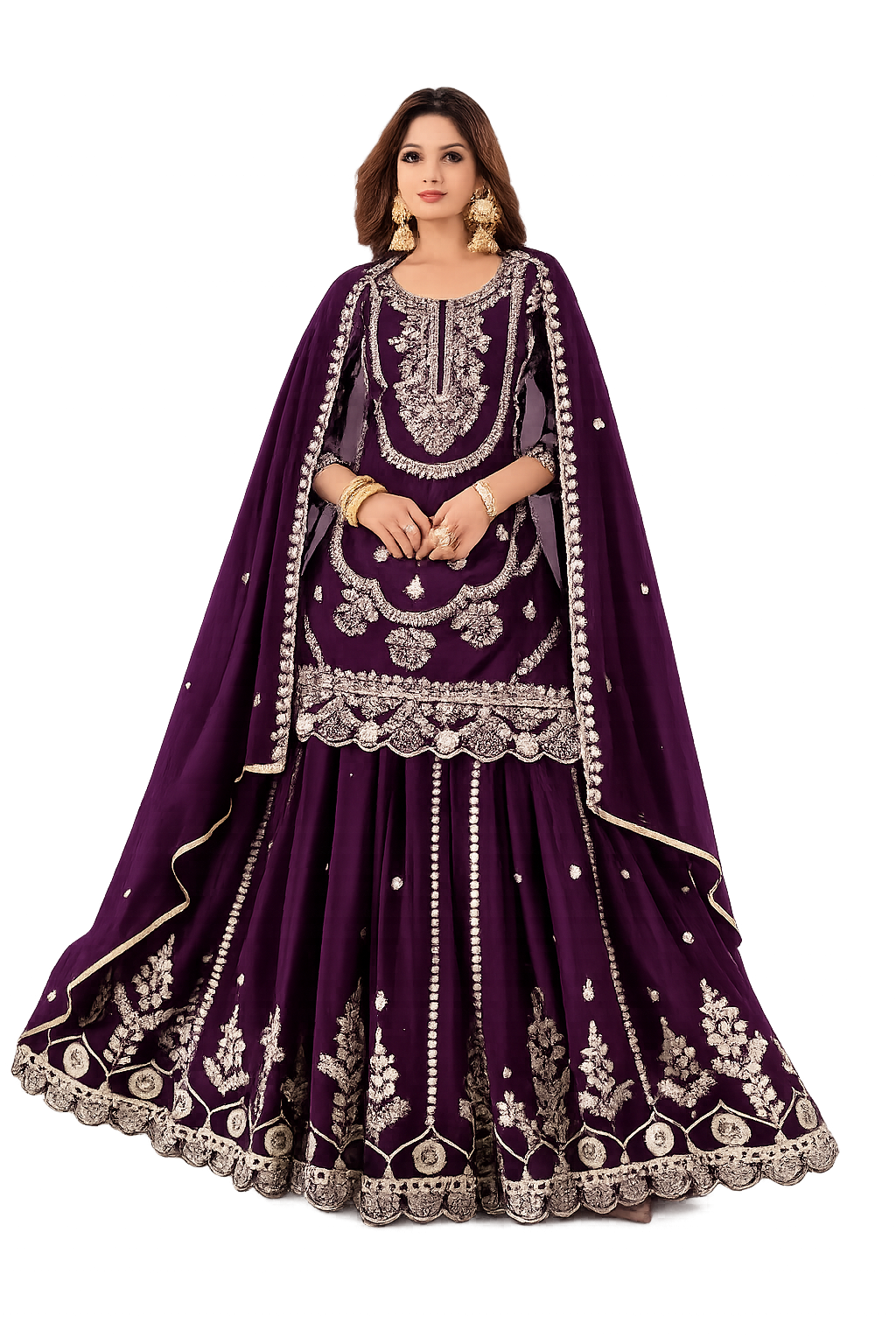Royal Elegance in Every Thread Shop This Stunning Purple Embroidered Suit Now