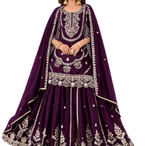 Royal Elegance in Every Thread Shop This Stunning Purple Embroidered Suit Now
