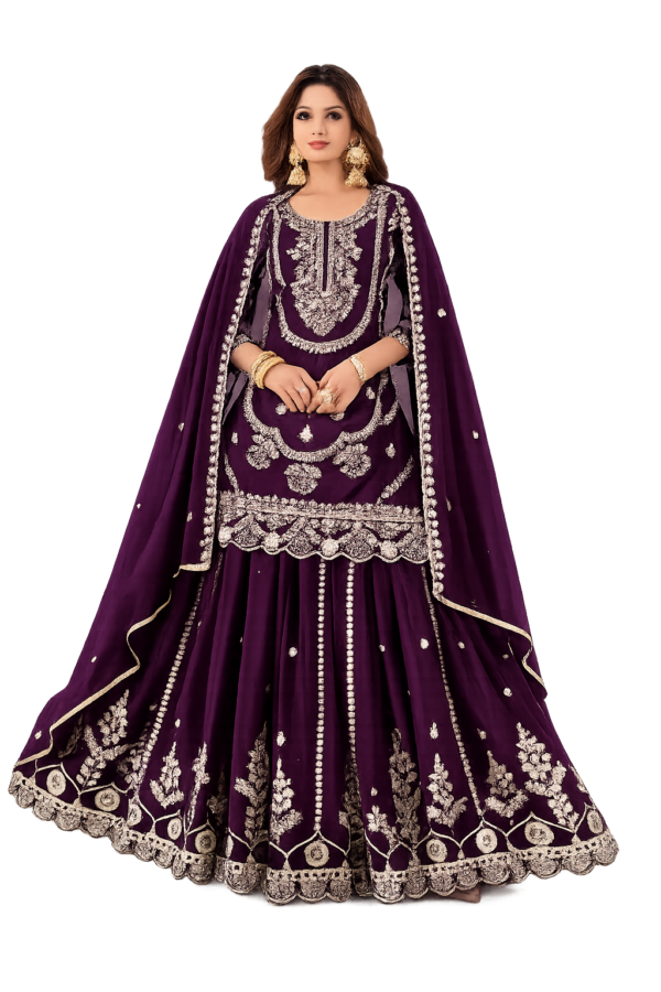 Royal Elegance in Every Thread Shop This Stunning Purple Embroidered Suit Now