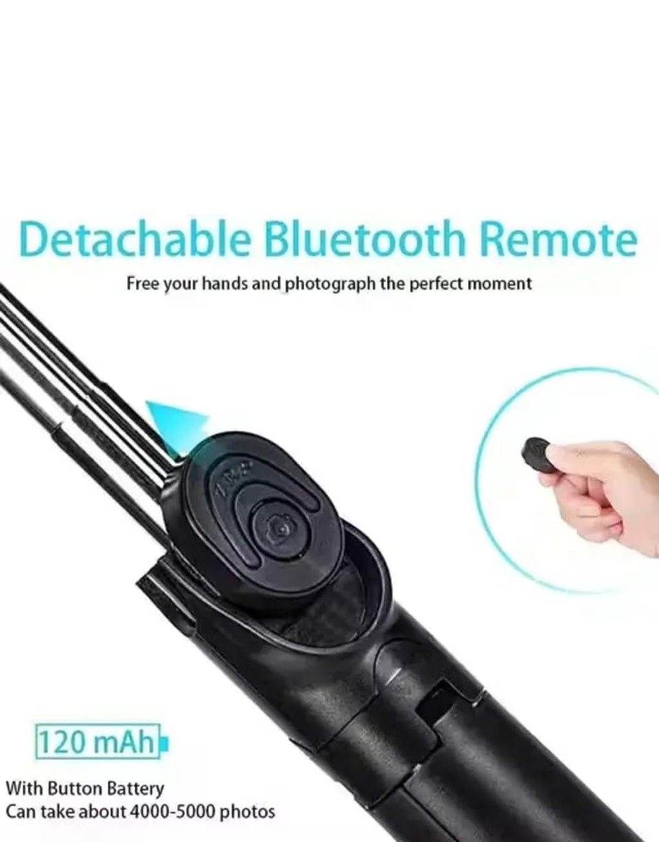Bluetooth Extendable Selfie Stick with Wireless Remote Adjustable and Rotatable Design